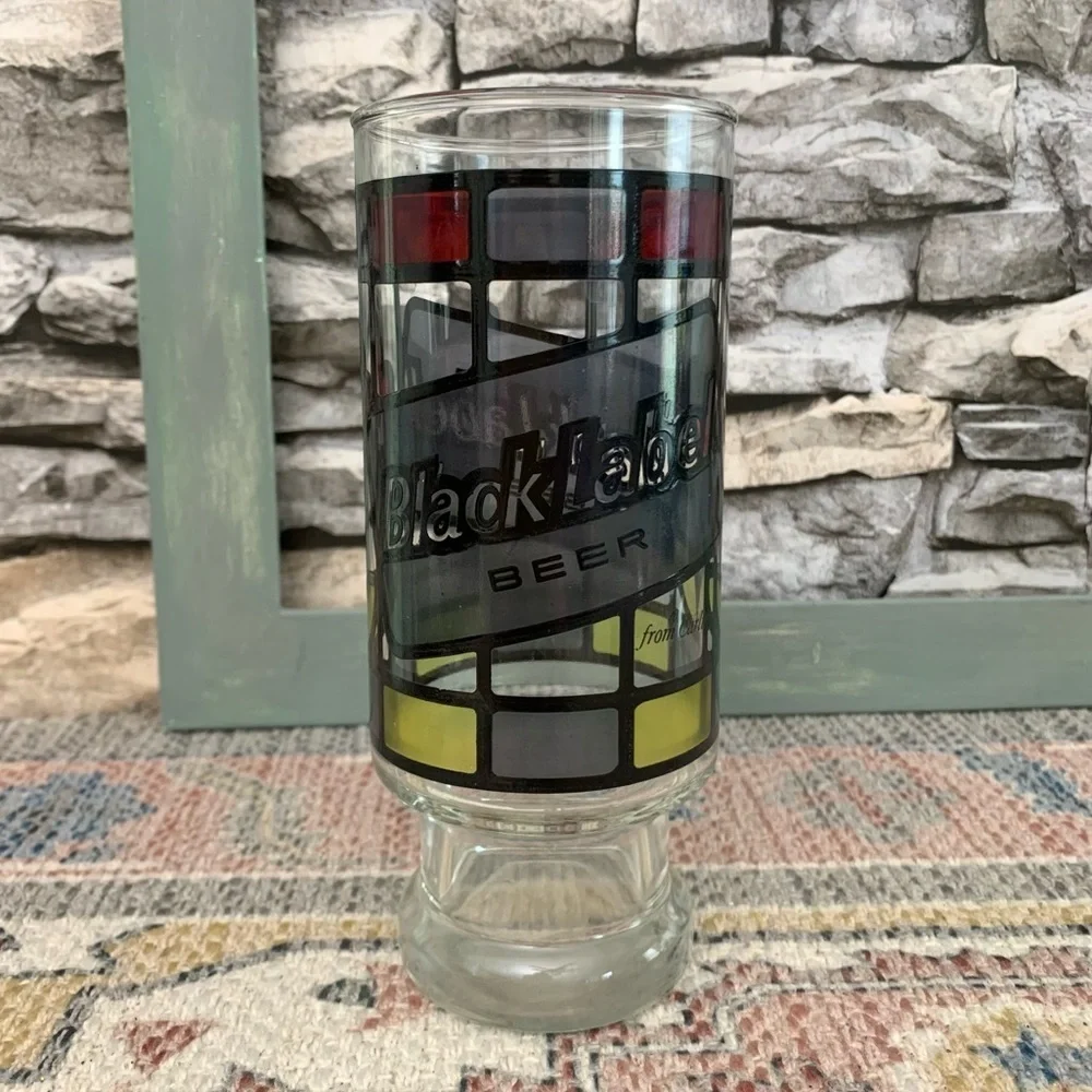 6 Anchor Hocking Beer Glasses Pabst BlackLabel Miller Schaefer Falstaff Schlitz